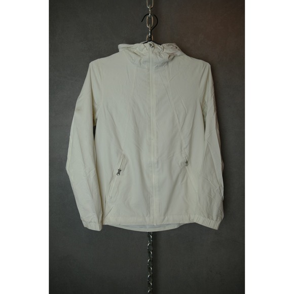 Lululemon Hooded Jacket Size 4 Womens White Full Zip Lightweight Coat - Picture 1 of 11